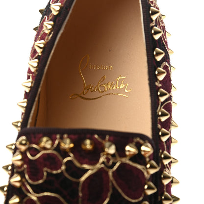 Christian Louboutin Mesh Guipure Womens Pik Boat Flats 37 Burgundy 7 of 7