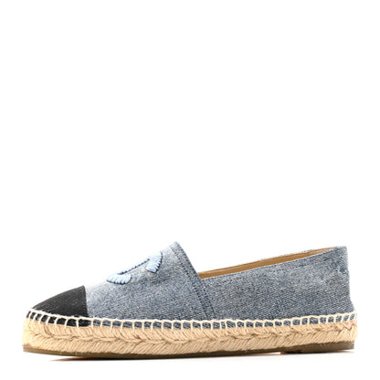 Chanel Denim CC Espadrilles 37 Blue Black 1 of 12