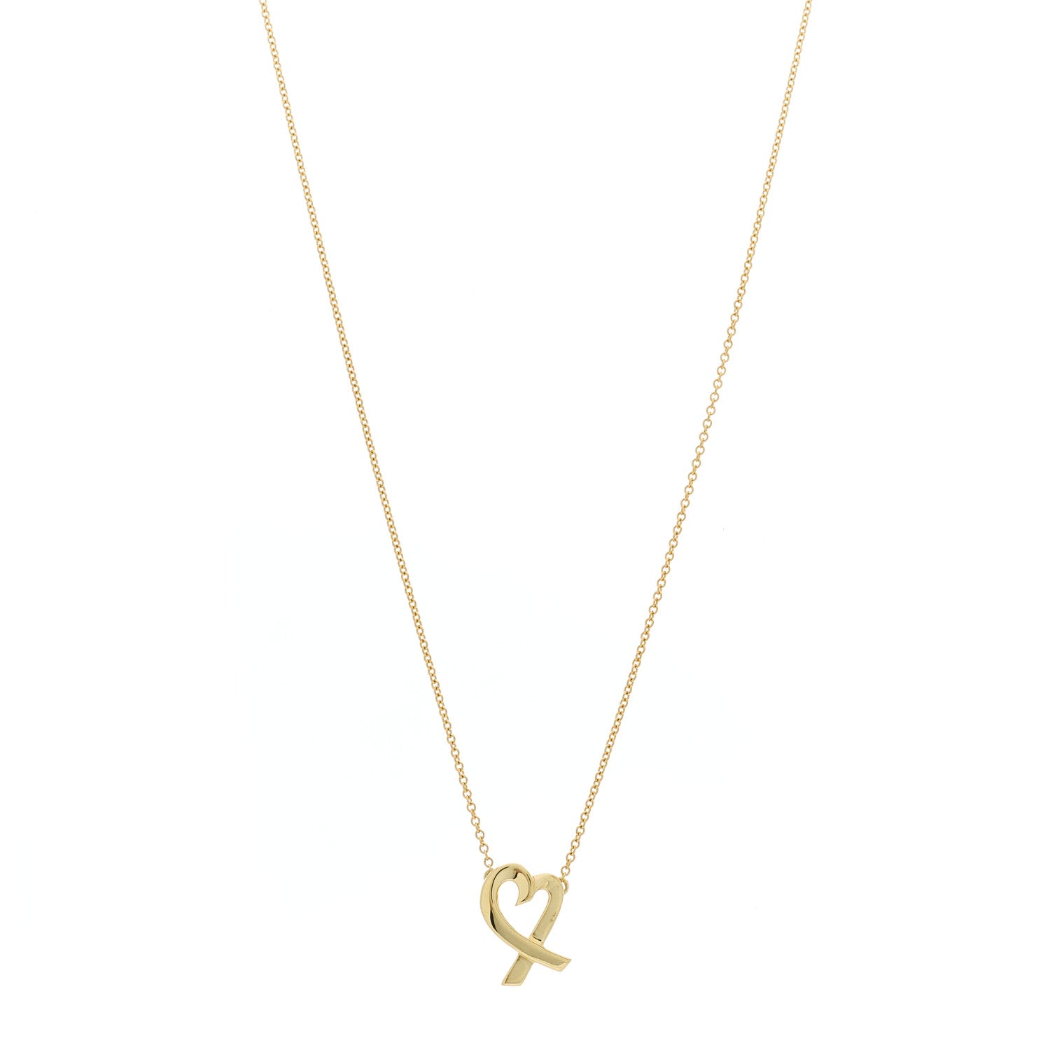Tiffany 18K Yellow Gold Small Paloma Picasso Loving Heart Pendant Necklace 1 of 6