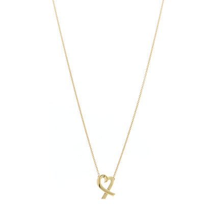 Tiffany 18K Yellow Gold Small Paloma Picasso Loving Heart Pendant Necklace 1 of 6