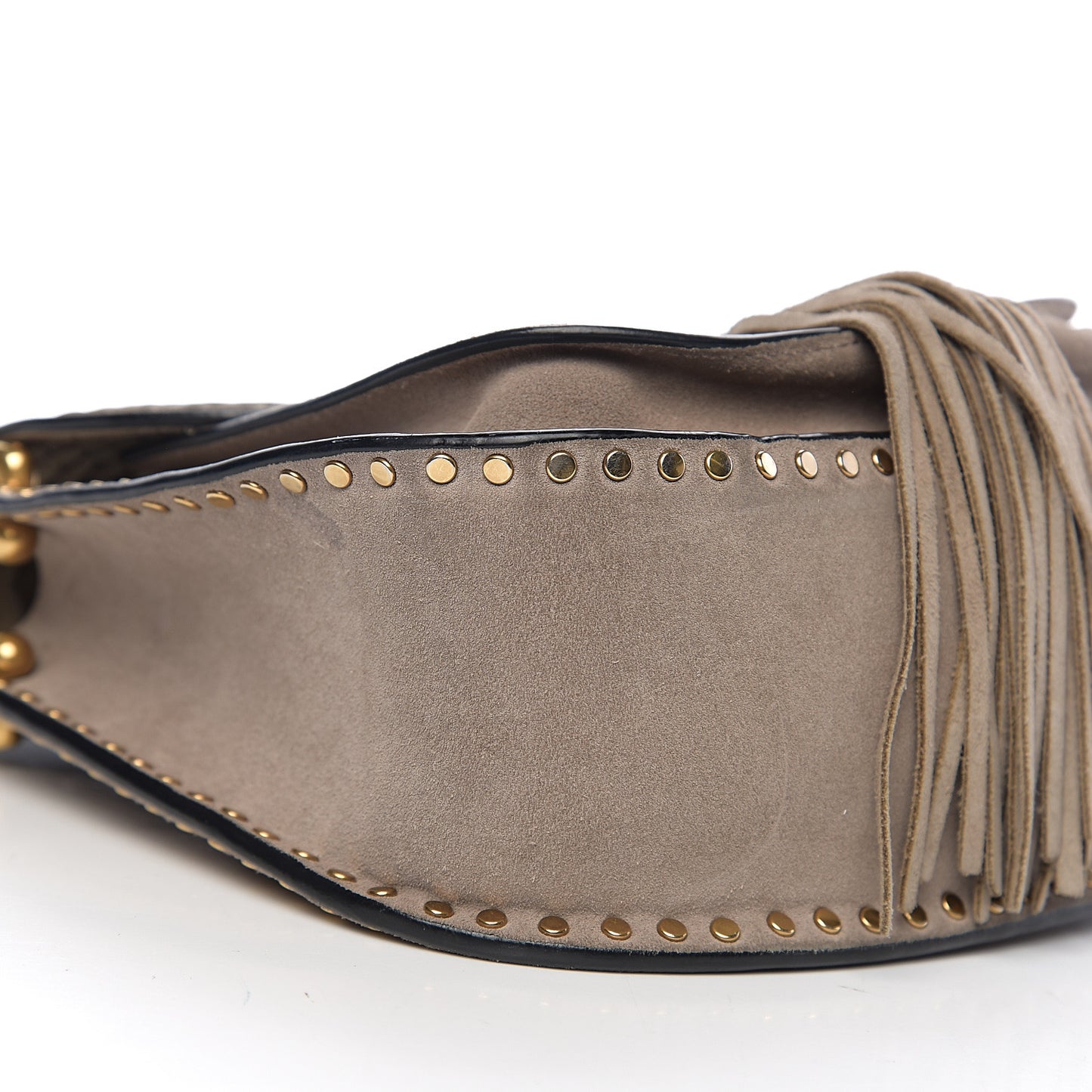 Suede Braided Small Hudson Shoulder Bag Motty Grey
