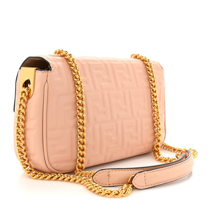 Fendi Nappa Small FF Embossed Midi Chain Baguette Light Rose 3 of 11