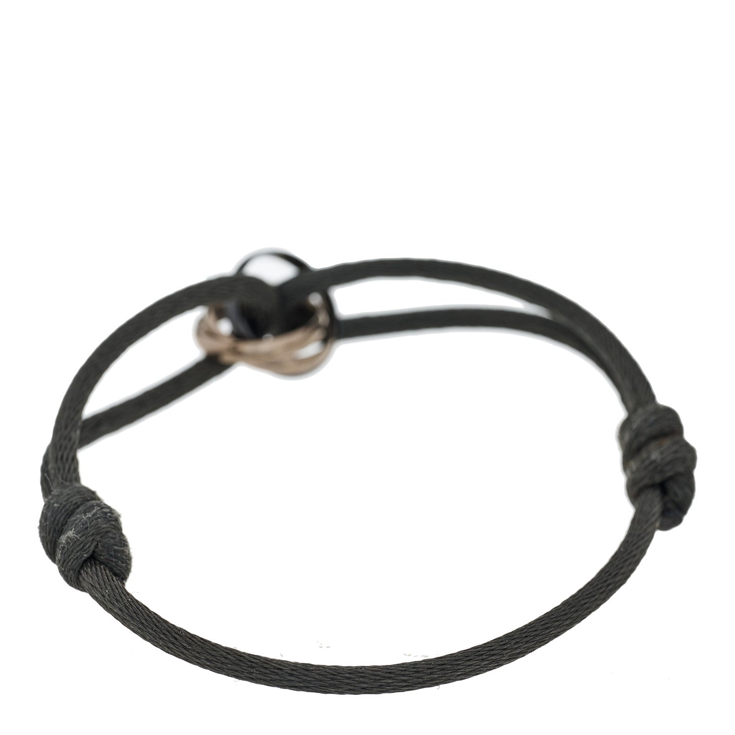 Cartier 18K White Gold Ceramic Trinity Cord Bracelet Grey 2 of 6