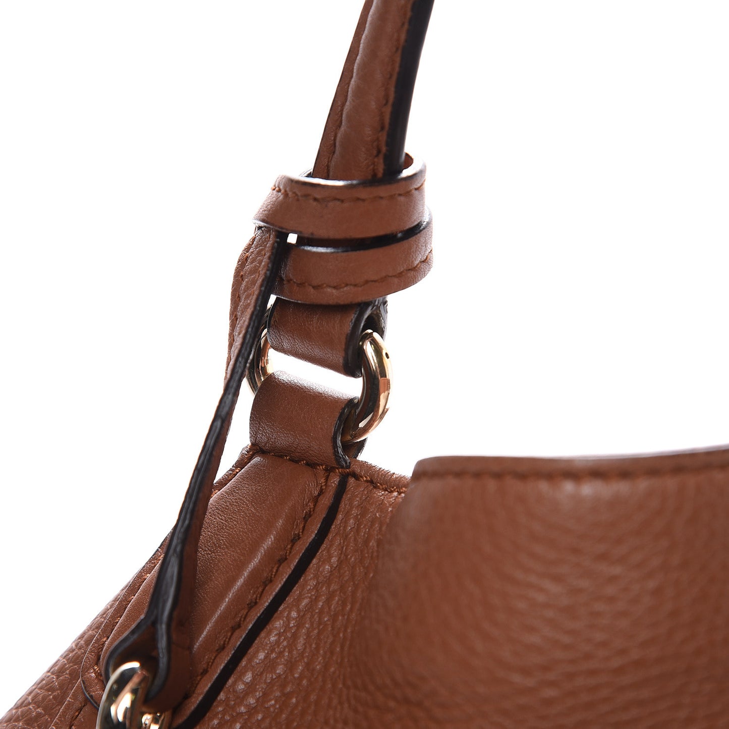 Pebbled Calfskin Small Soho Shoulder Bag Dusty Blush