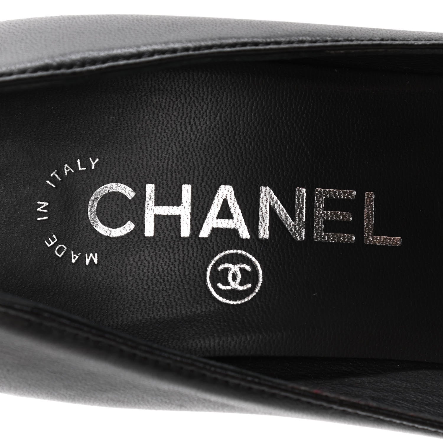 Chanel Lambskin Satin Cap Toe Pumps 37 Black 10 of 10