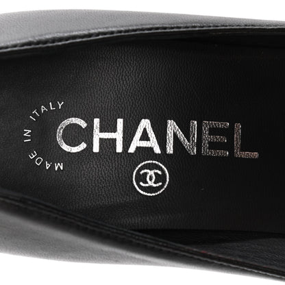 Chanel Lambskin Satin Cap Toe Pumps 37 Black 10 of 10