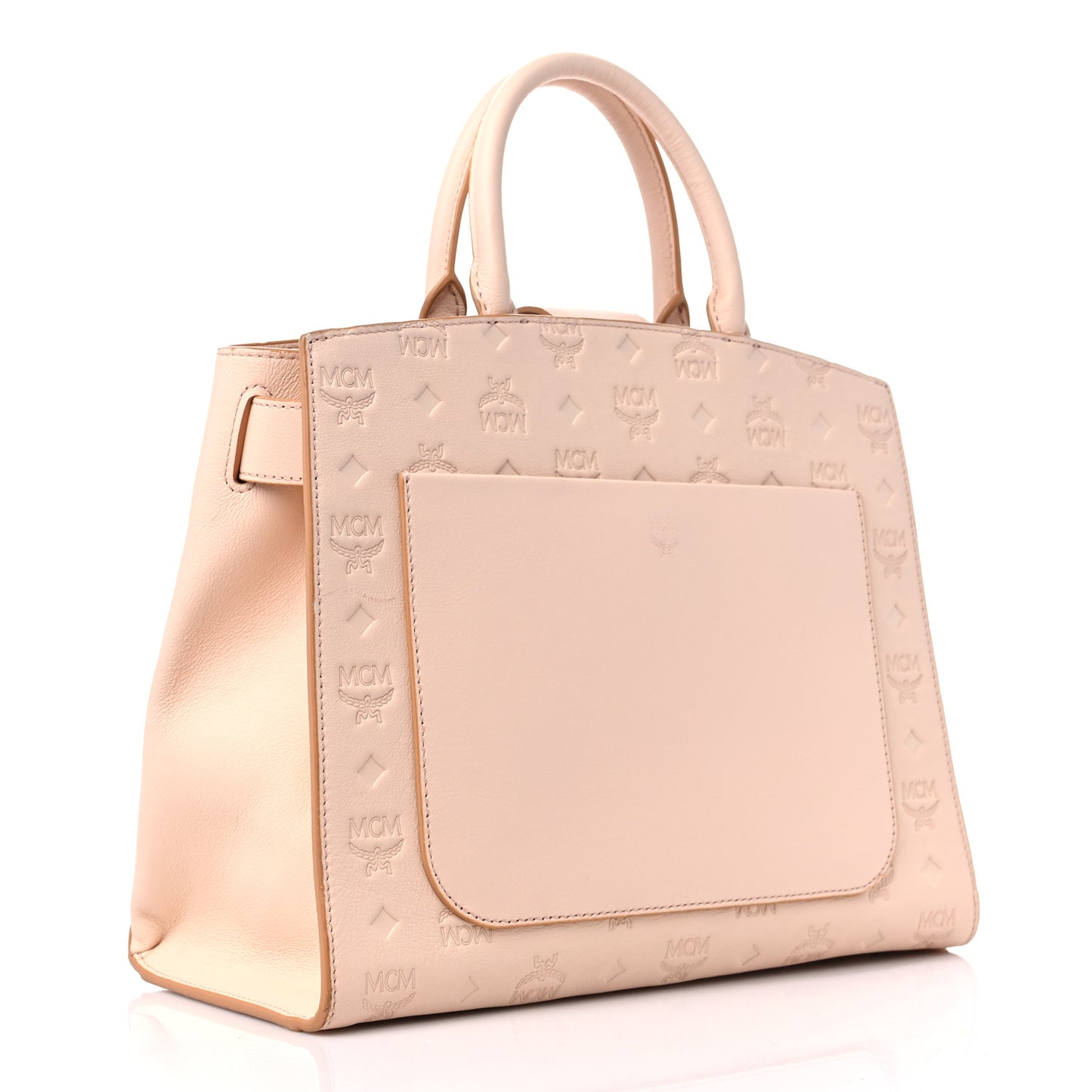 Calfskin Ottomar Monogram Medium Essential Tote Bisque