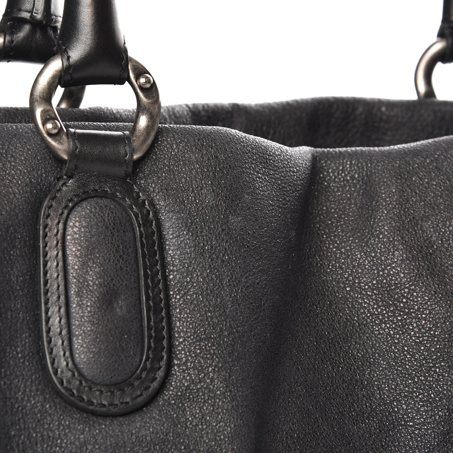 Chanel Washed Calfskin Drawstring Tote Black 10 of 11