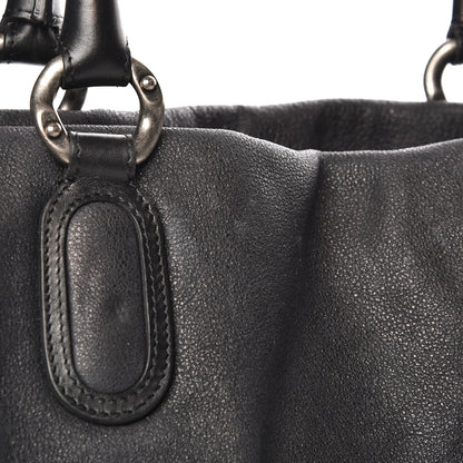 Chanel Washed Calfskin Drawstring Tote Black 10 of 11
