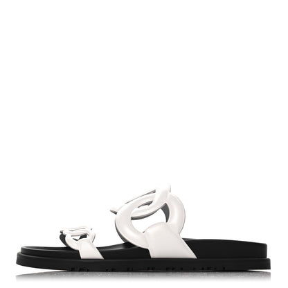 Hermes Nappa Womens Extra Sandals 38.5 White 1 of 10