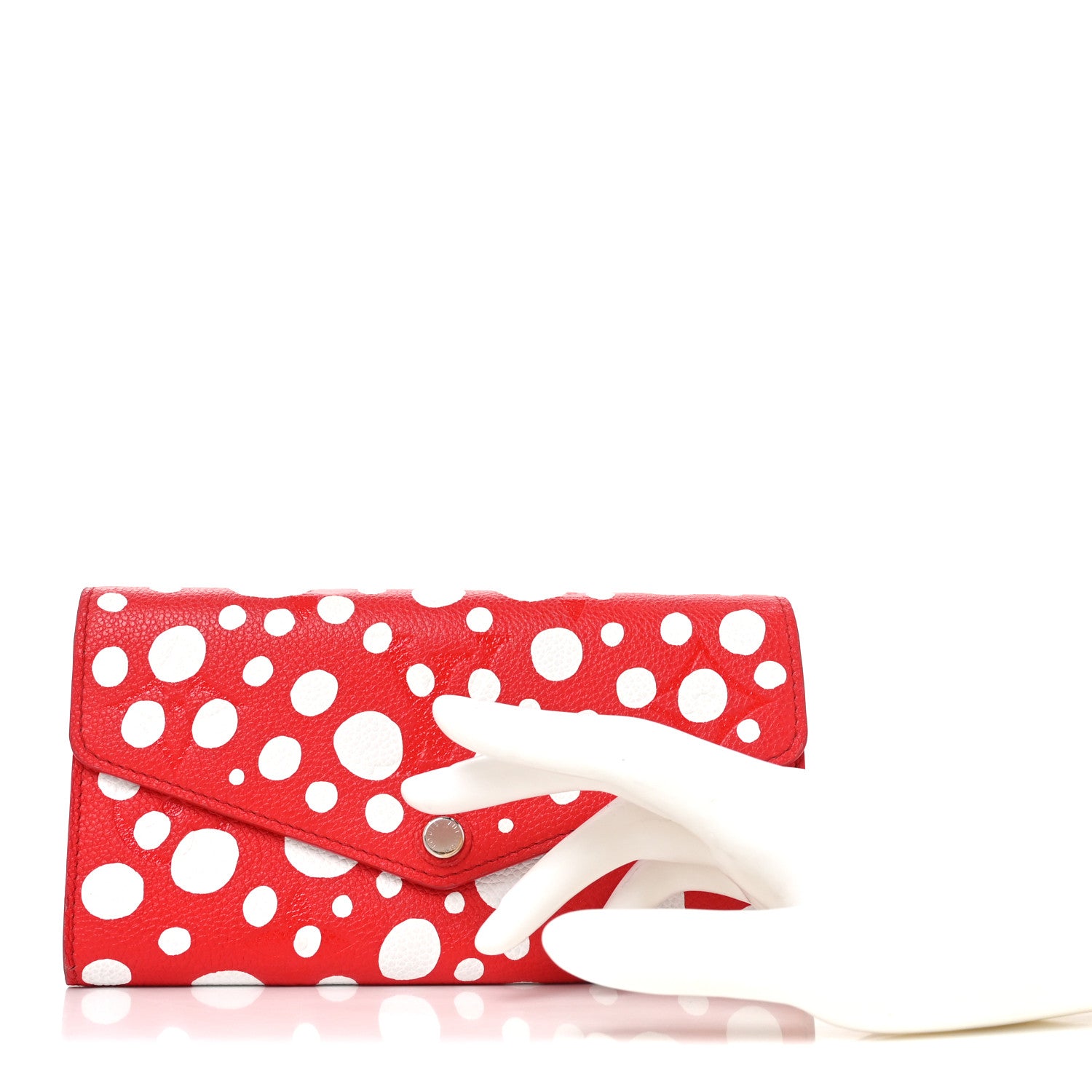 Louis Vuitton LV X YK Empreinte Dots Sarah Wallet Red White 2 of 7