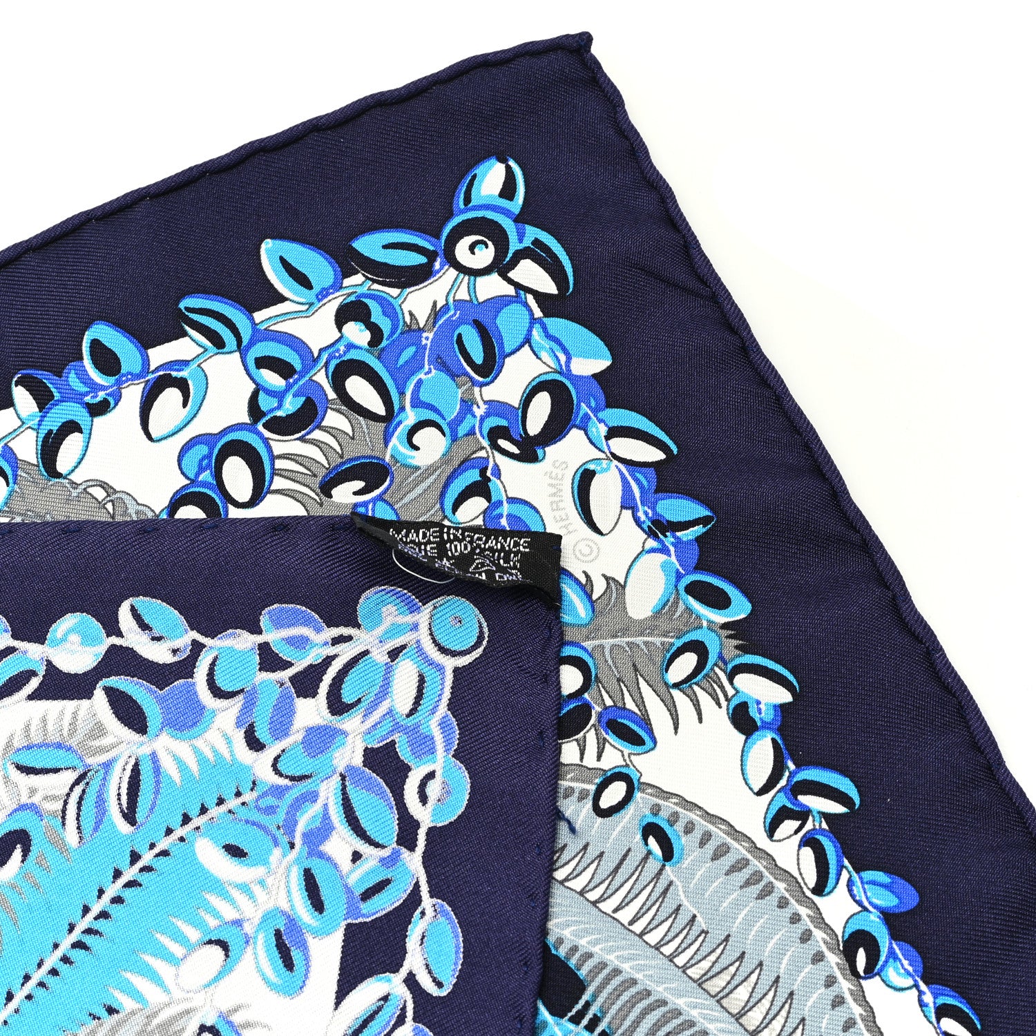 Hermes Silk Mythiques Phoenix Scarf 45 White Bleu Turquoise 3 of 3