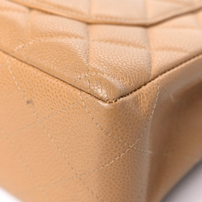 Chanel Caviar Quilted Jumbo Single Flap Beige 11 of 22