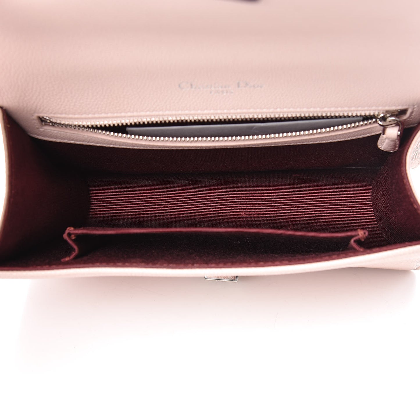 Grained Calfskin Cannage Small Diorama Flap Bag Rose Poudre