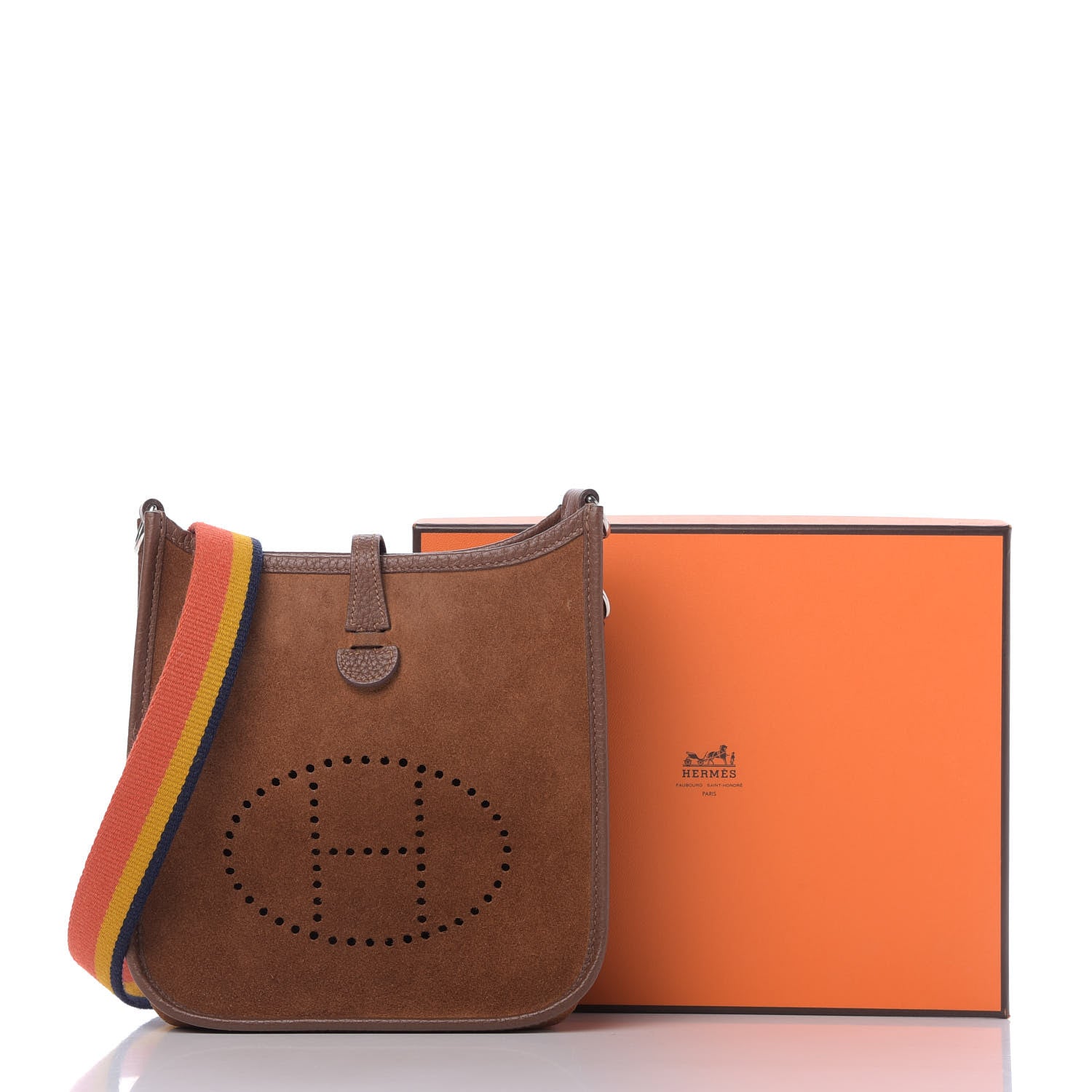 Hermes Veau Grizzly Taurillon Clemence Amazone Evelyne TPM Chamois Marron D'Inde 9 of 10