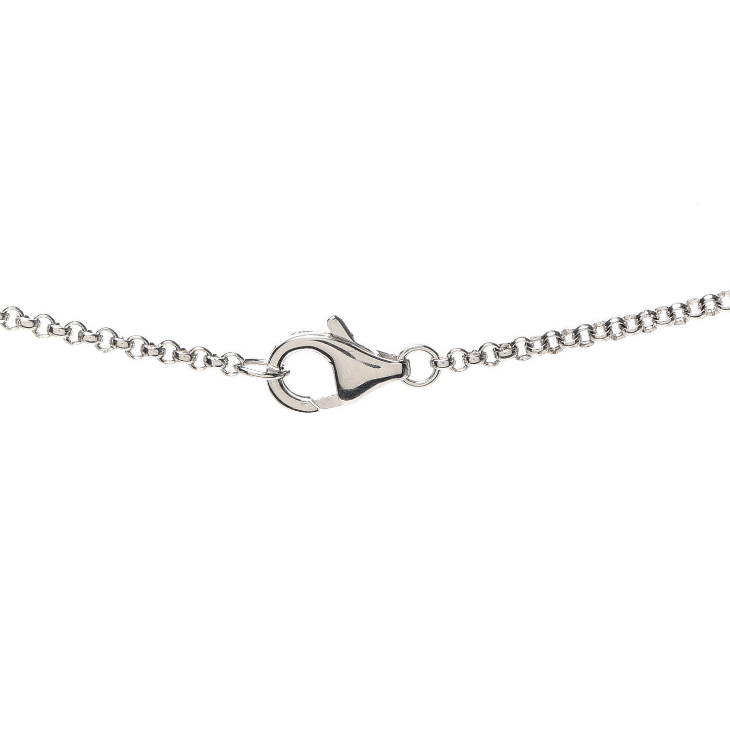 18K White Gold Diamond Agrafe Pendant Necklace