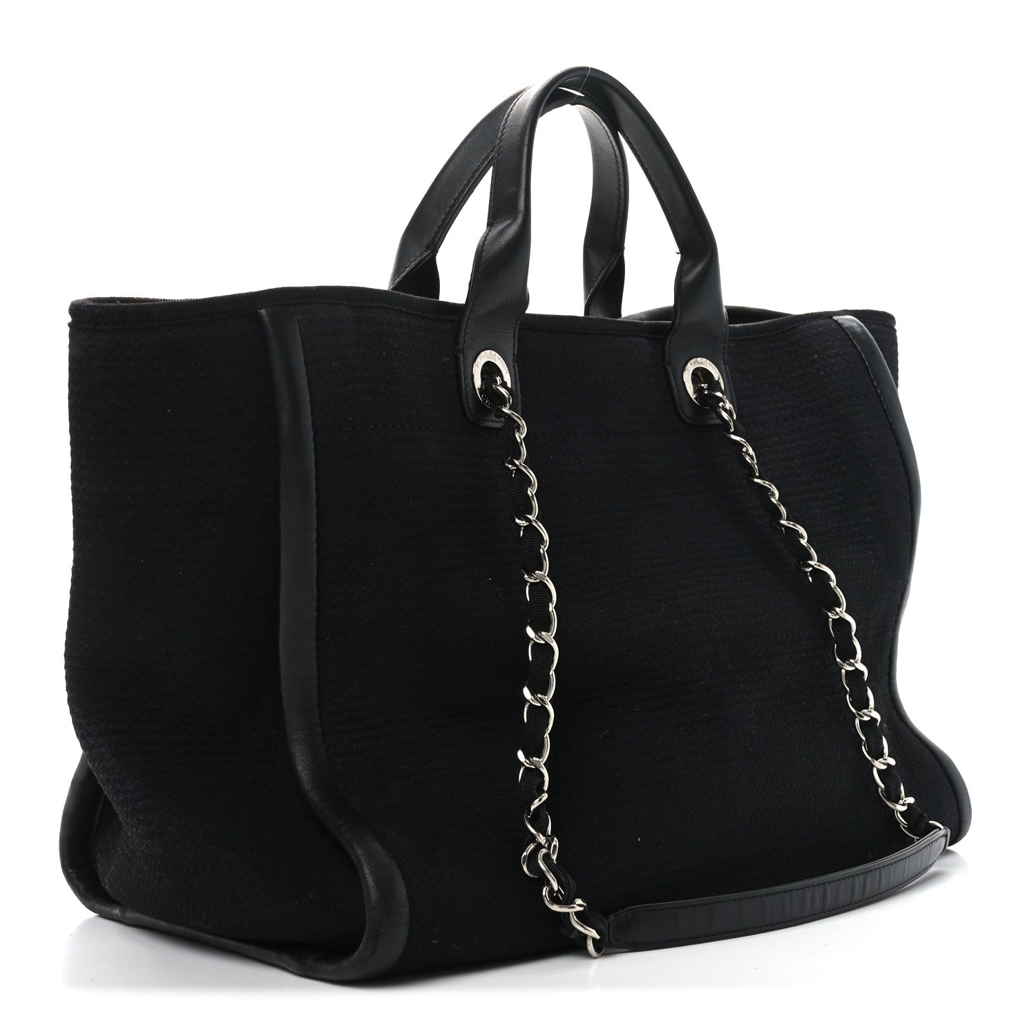 Chanel Canvas Medium Deauville Tote Black 3 of 11