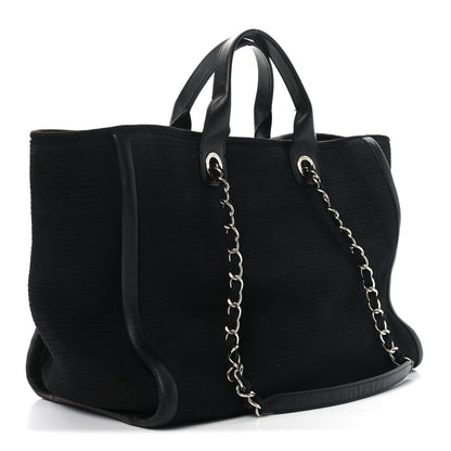 Chanel Canvas Medium Deauville Tote Black 3 of 11