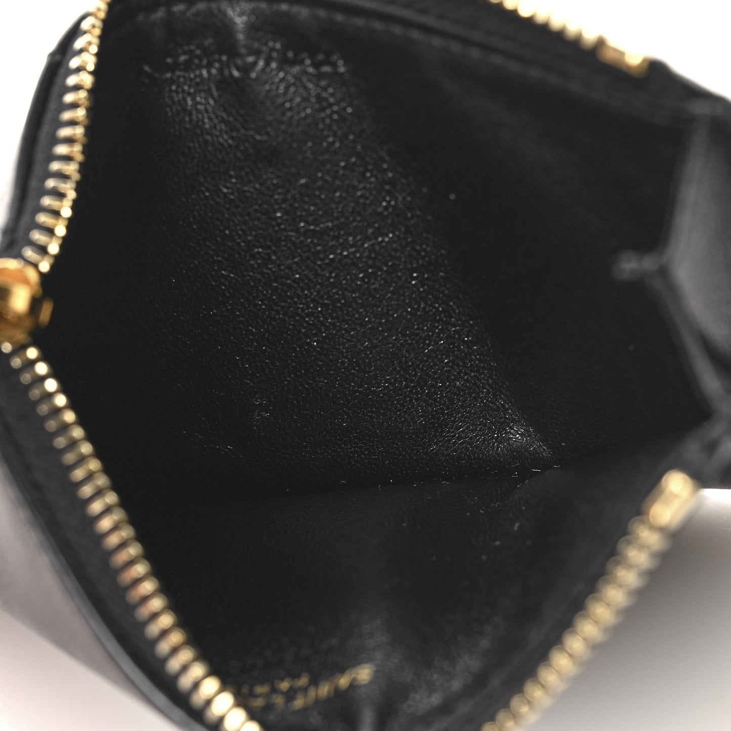 Lambskin Matelasse Cassandre Carre Fragments Zippered Card Case Black