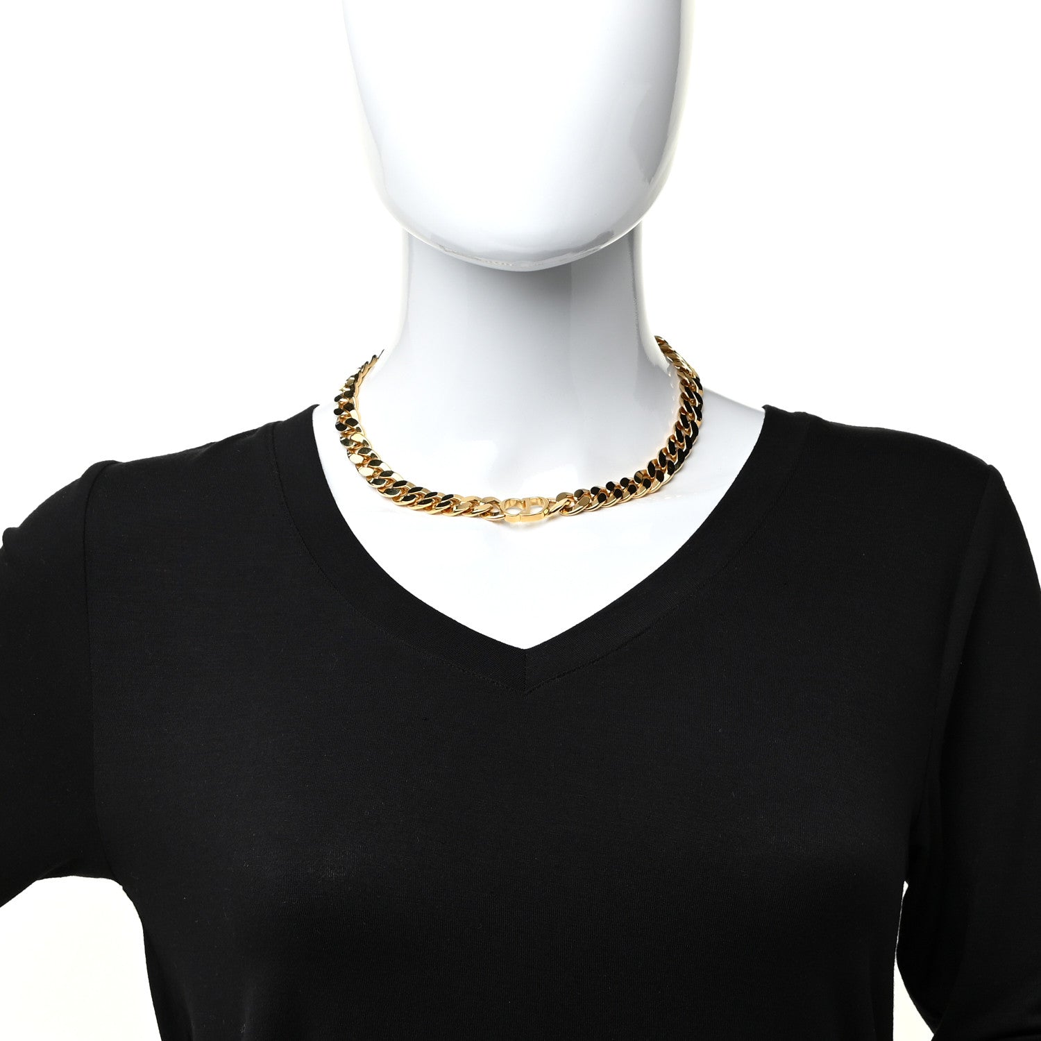 Christian Dior Metal Danseuse Etoile Chain Choker Necklace Gold 2 of 5