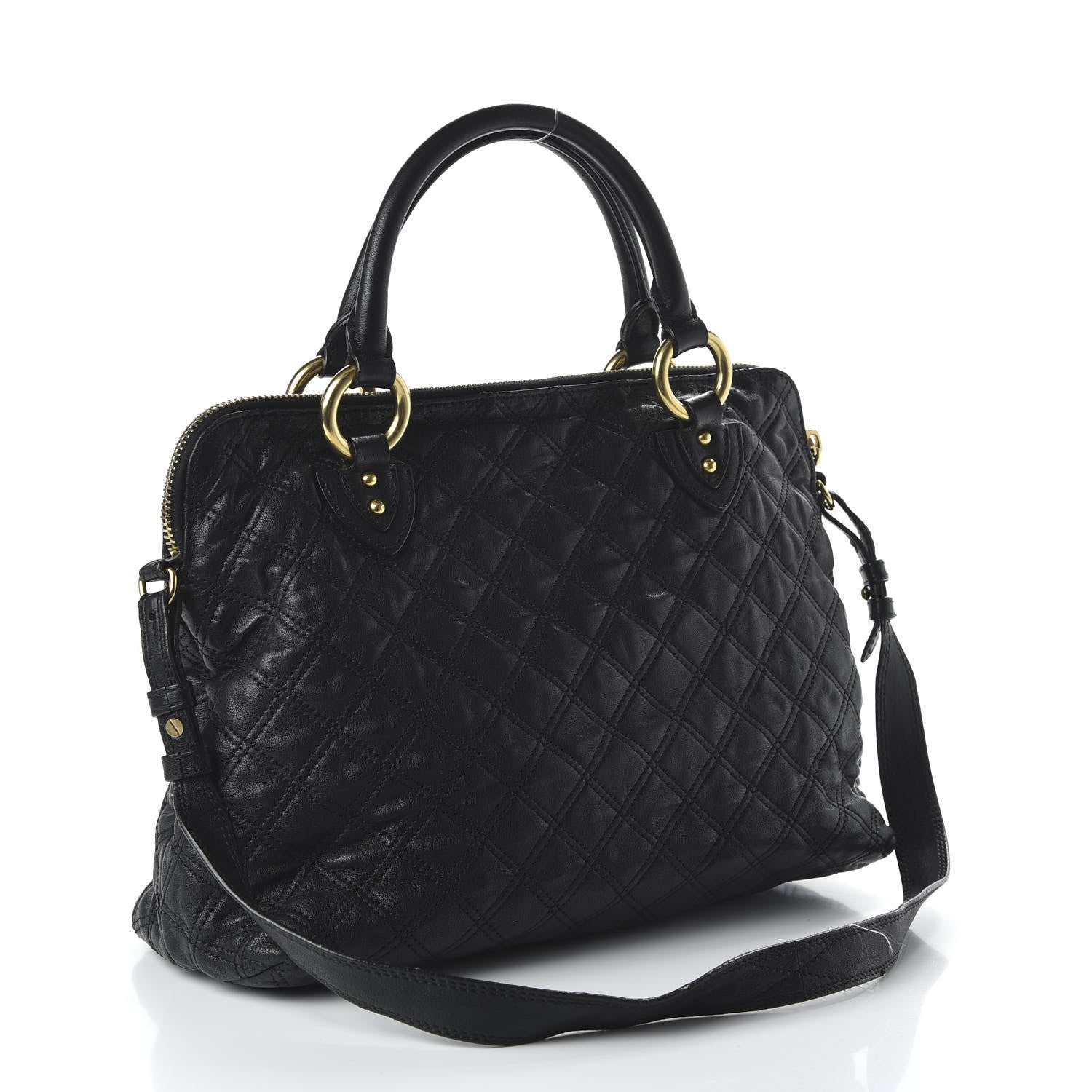 Marc Jacobs Calfskin Quilted Rio Satchel Tote Bag Black 4 of 11