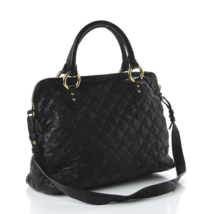 Marc Jacobs Calfskin Quilted Rio Satchel Tote Bag Black 4 of 11