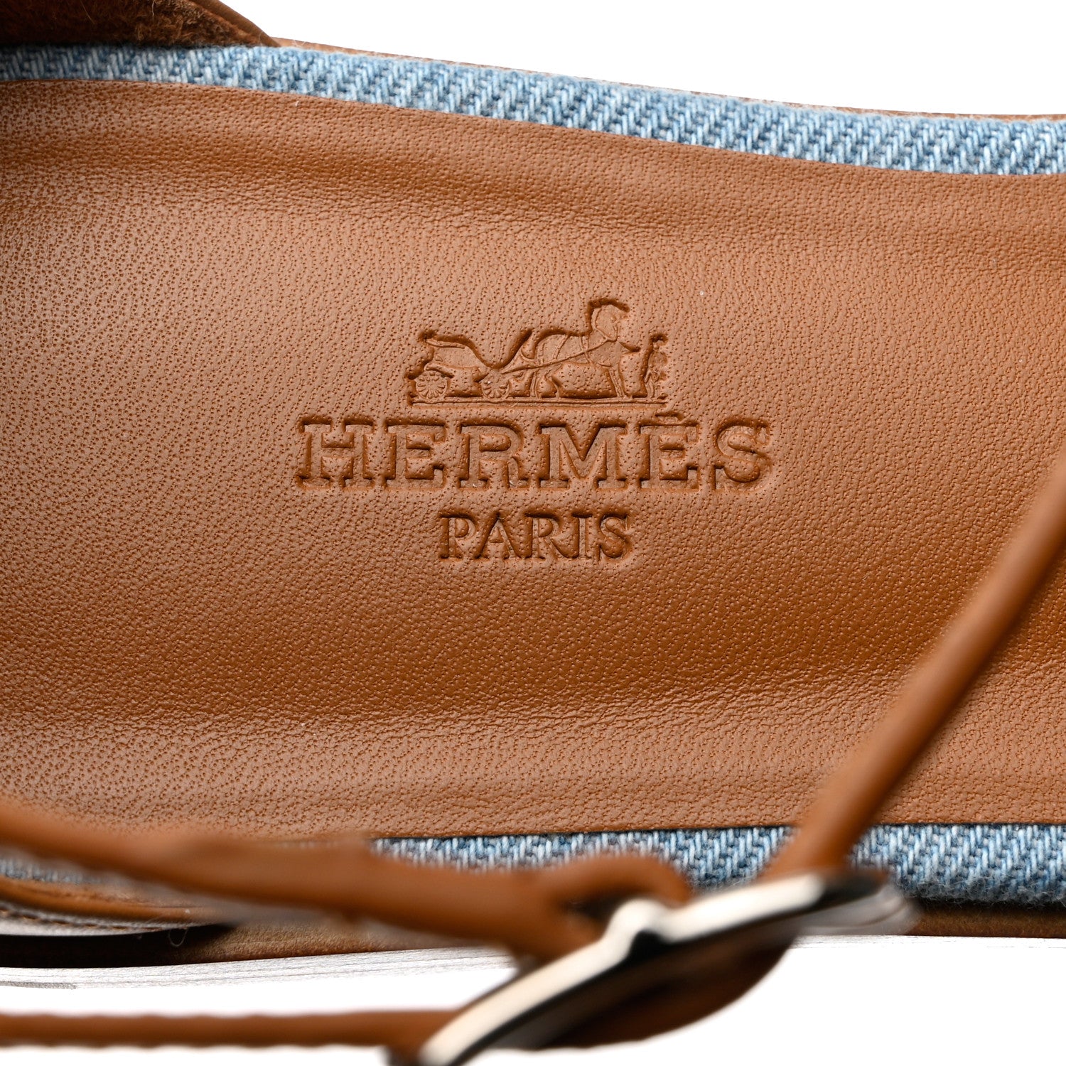 Hermes Denim Santorini Sandals 38 Bleu Clair 7 of 9