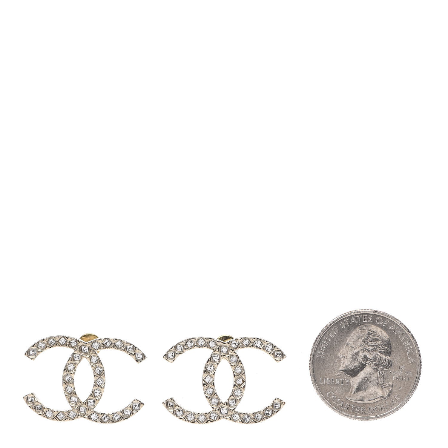 Chanel Baguette Crystal High Society CC Earrings Gold 2 of 4