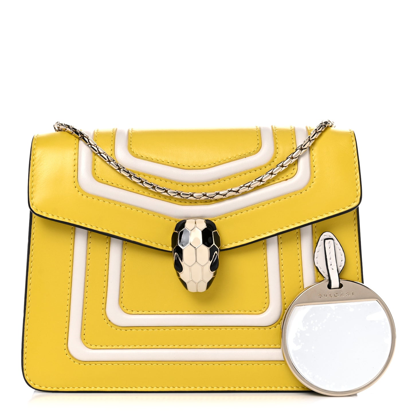 Calfskin Serpenti Forever Crossbody Bag Yellow White