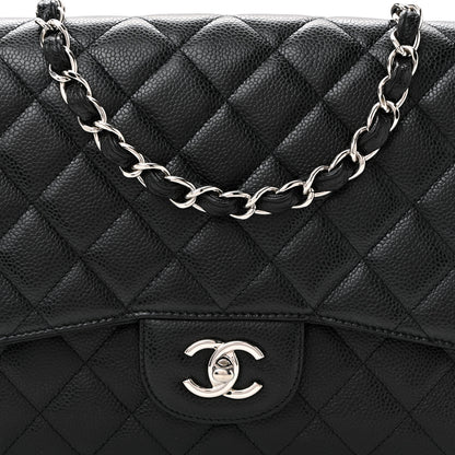 Chanel Caviar Quilted Jumbo Single Flap Black 8 of 10