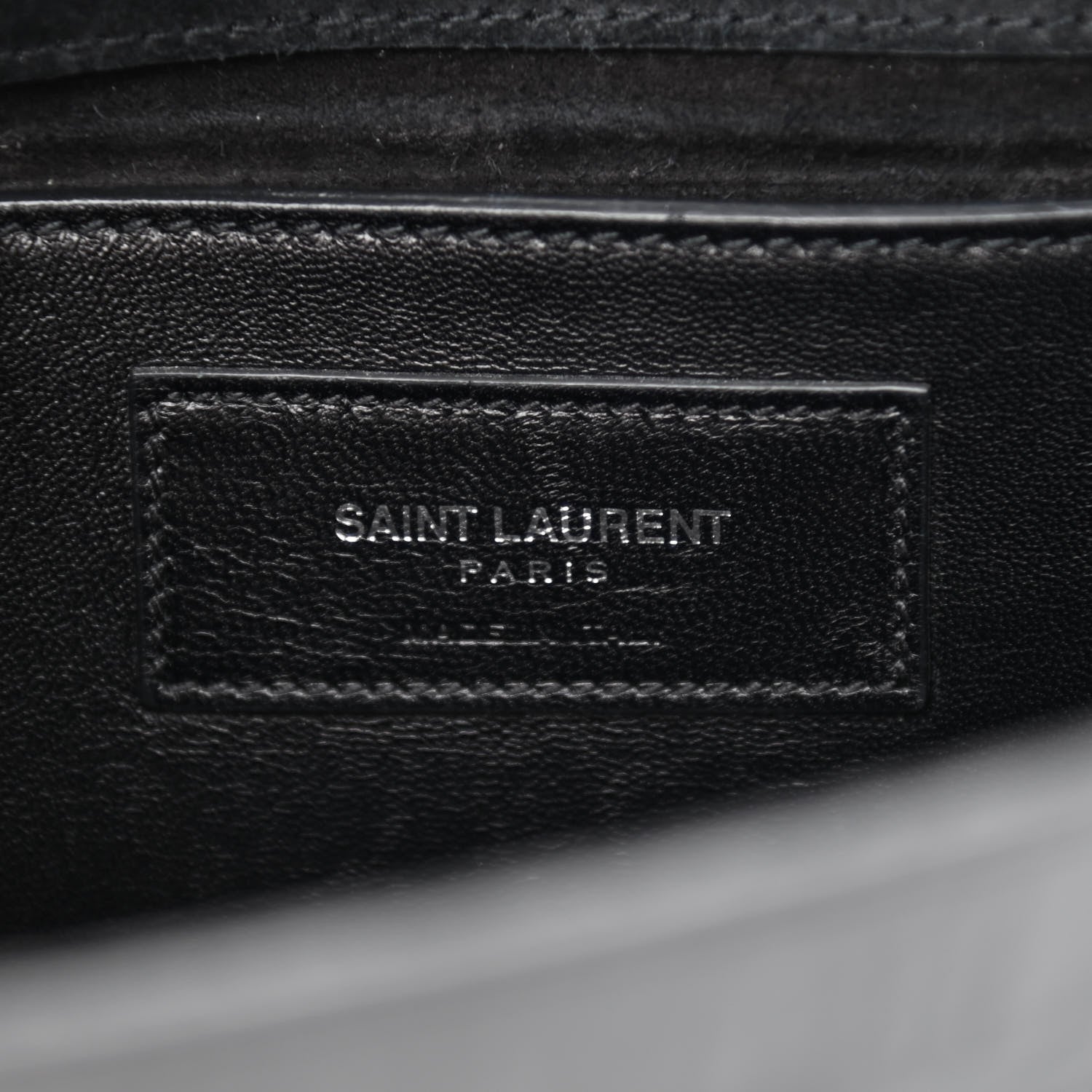 Saint Laurent Calfskin Crocodile Embossed Small Classic Monogram Kate Tassel Satchel Black 6 of 11