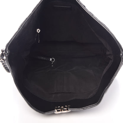 Chanel Metallic Crackled Calfskin Quilted Medium Big Bang Hobo Black 5 of 11