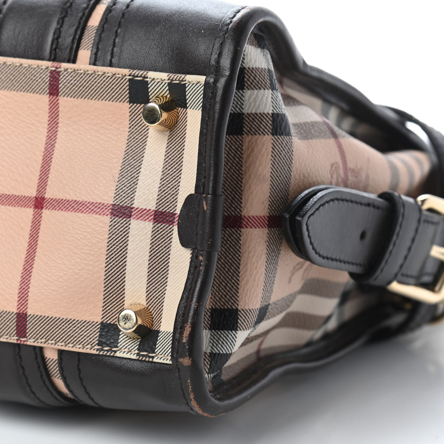 Burberry Haymarket Check Minford Portrait Tote Chocolate 10 of 14