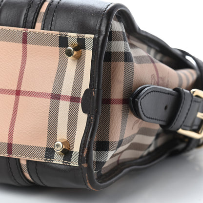Burberry Haymarket Check Minford Portrait Tote Chocolate 10 of 14