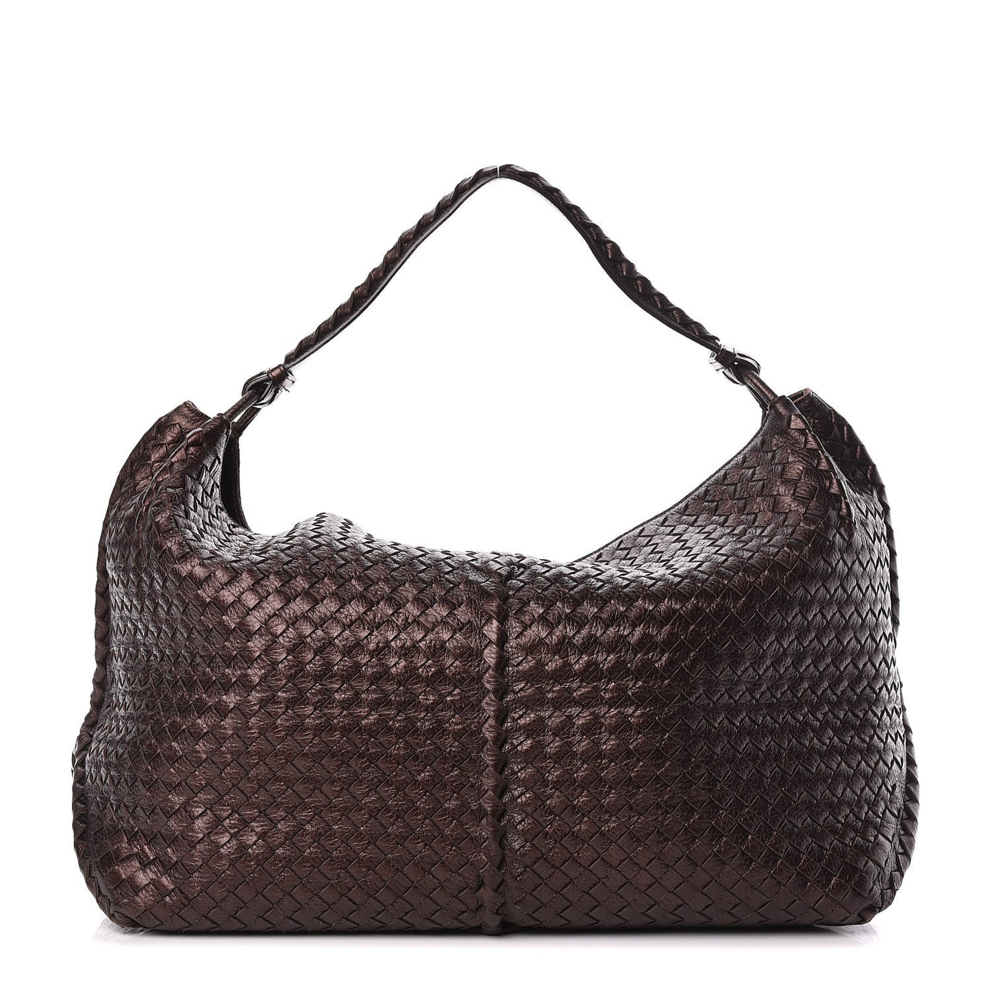Cervo Intrecciato Shoulder Bag Brown