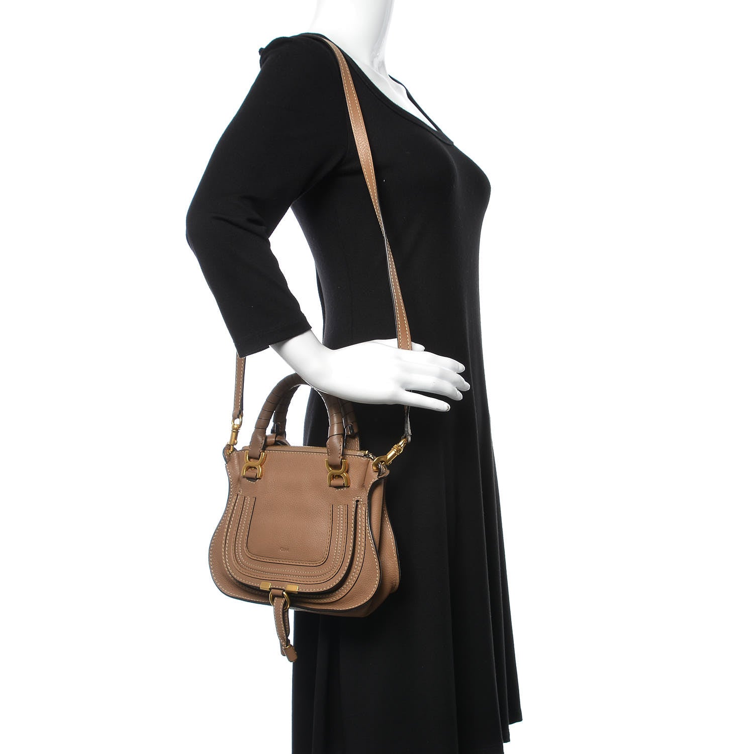 Chloe Calfskin Baby Marcie Satchel Nut 2 of 9