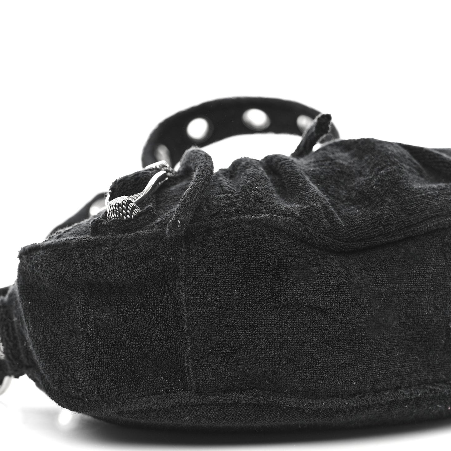 Terry Cloth Le Cagole Shoulder Bag XS Black