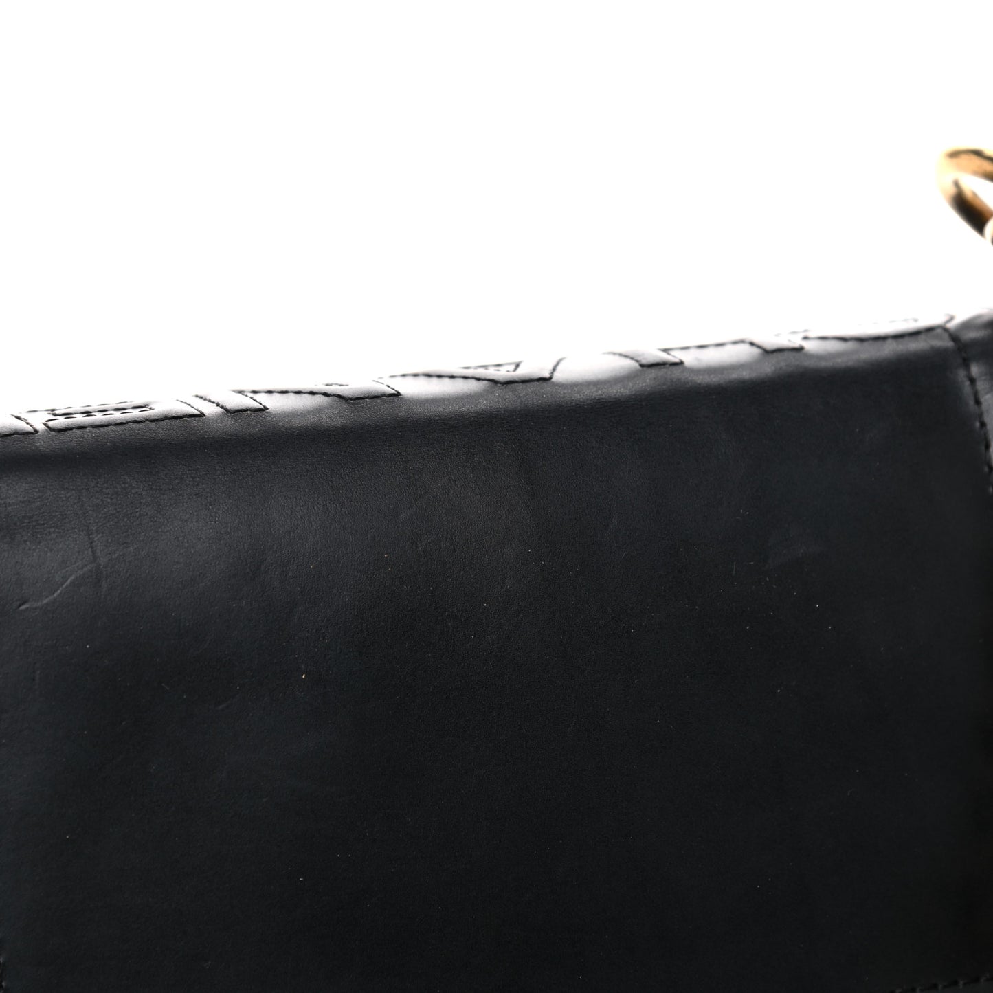 Glazed Calfskin Medium Boy Flap Black