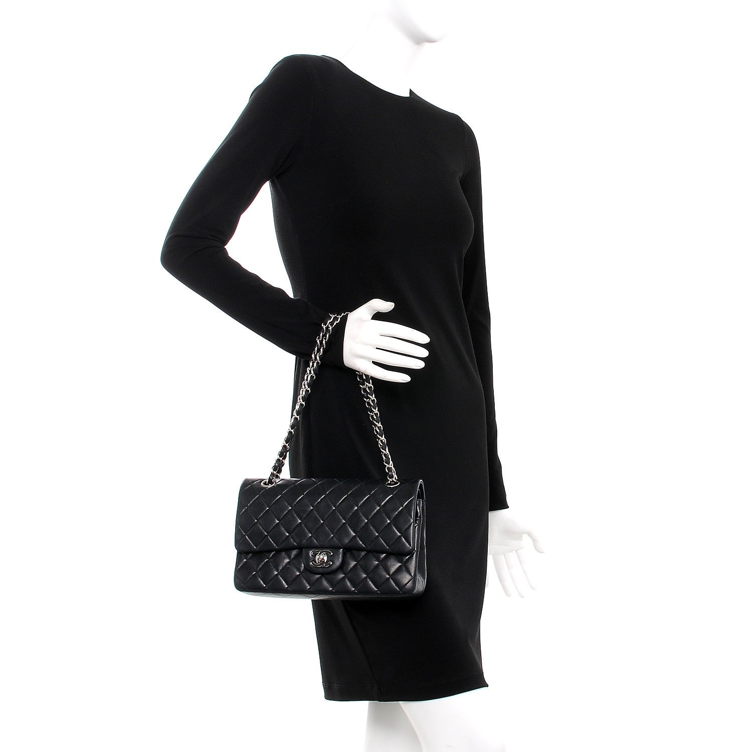 Chanel Lambskin Quilted Small Double Flap Black 2 of 14