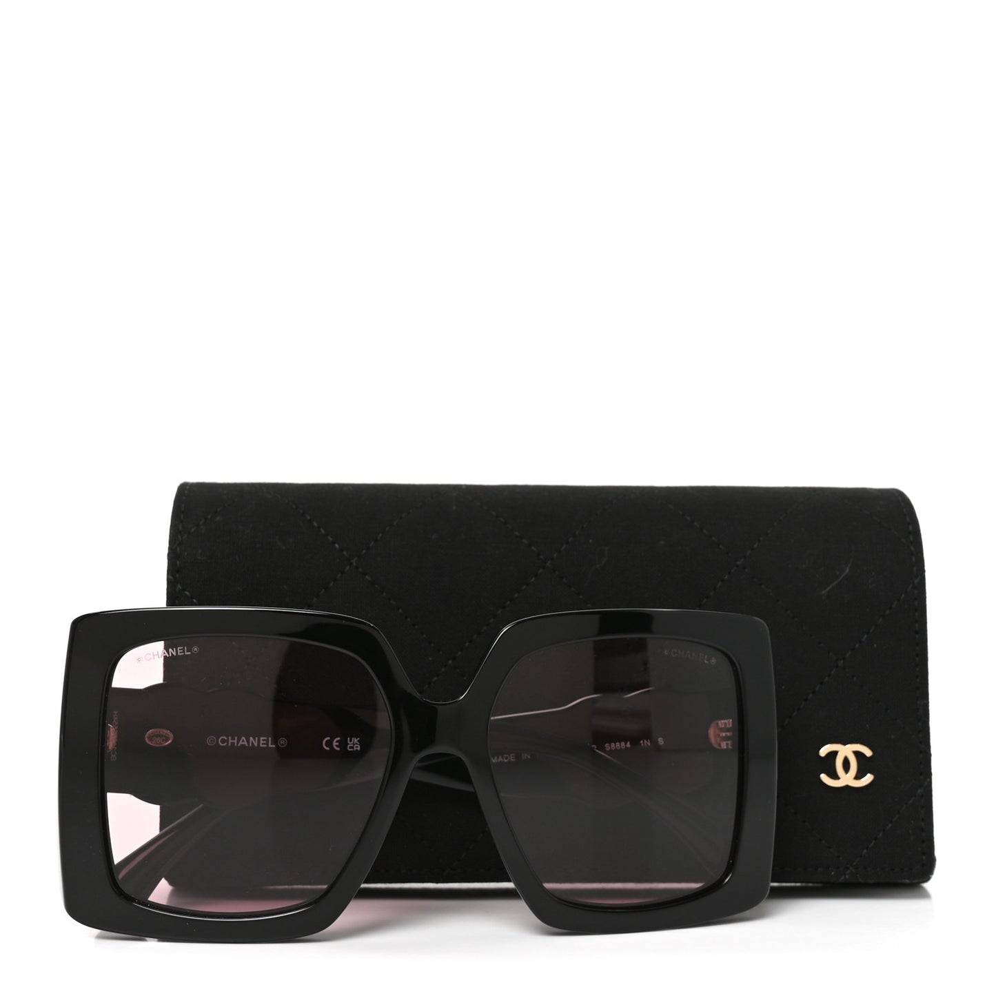 Acetate Polarized Square Sunglasses 71772 Black