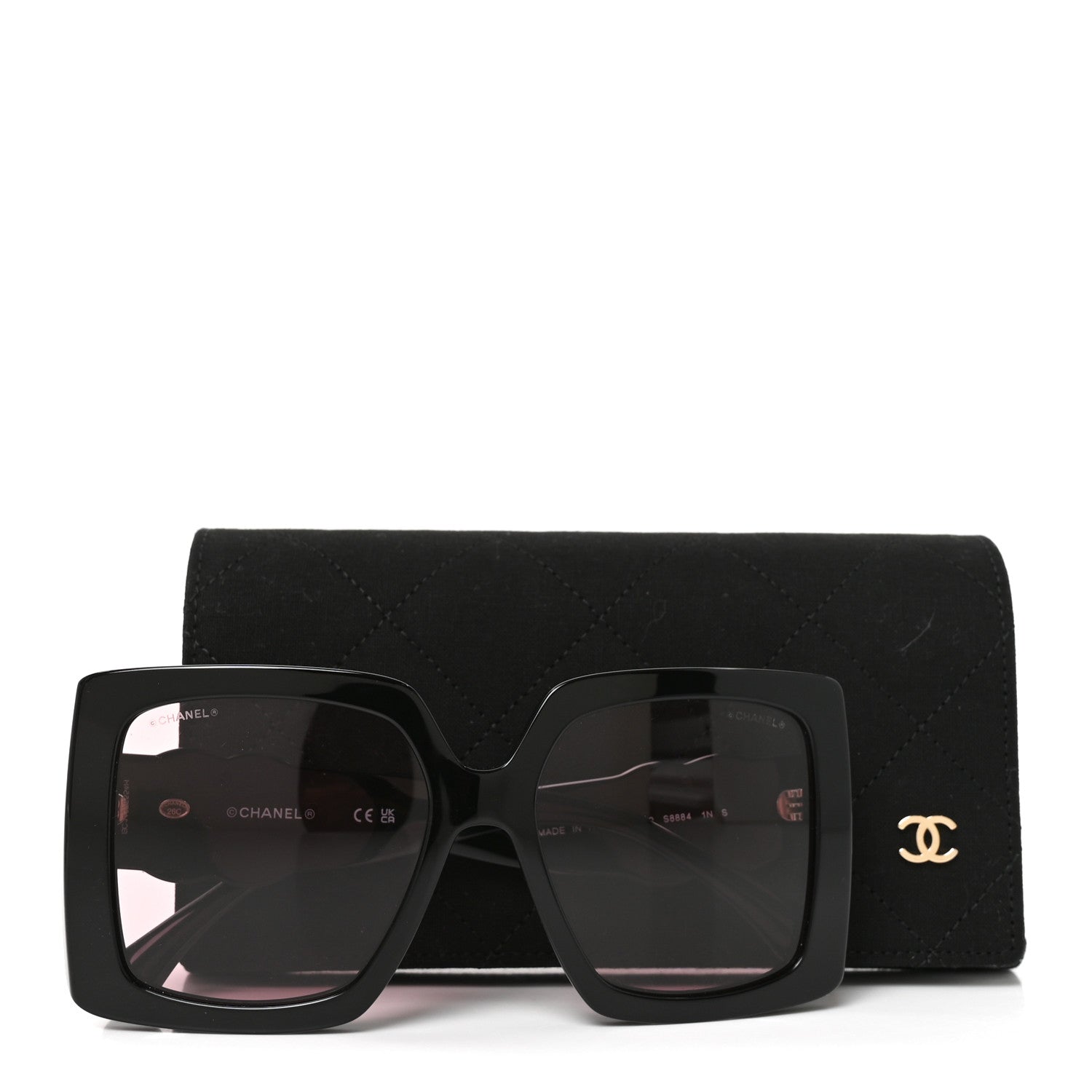 Chanel Acetate Polarized Square Sunglasses 71772 Black 7 of 7