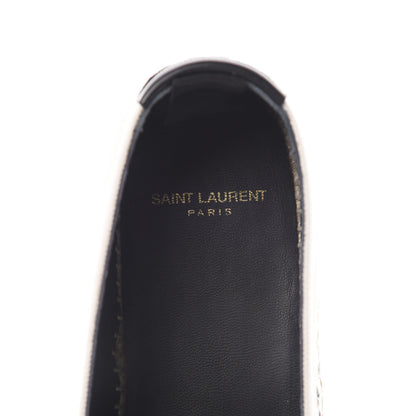Saint Laurent Canvas Nappa Elba Light Logo Embroidered Espadrilles 40 Panna 7 of 9