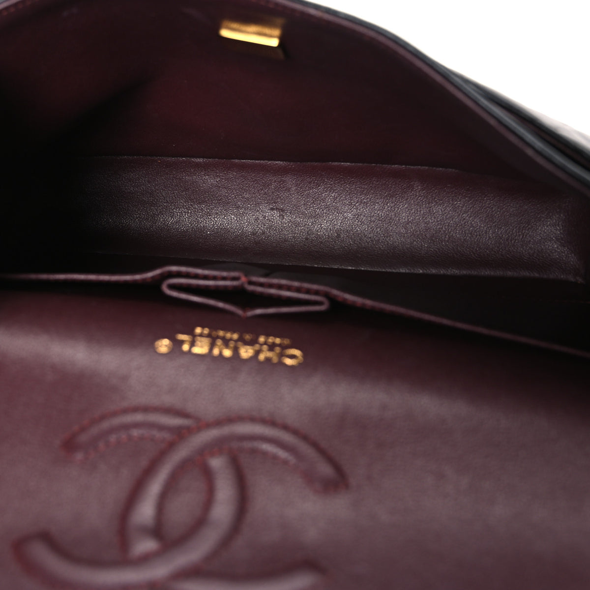 Lambskin Quilted Medium Double Flap Black