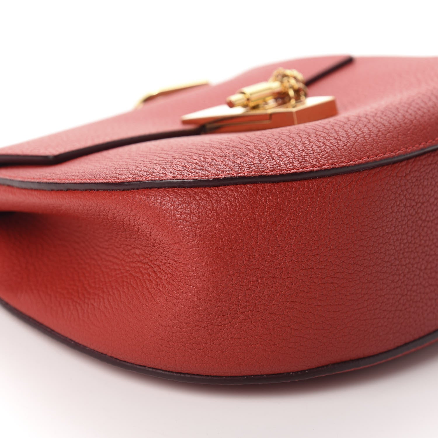 Chloe Grained Lambskin Drew Shoulder Bag Plaid Red 6 of 9
