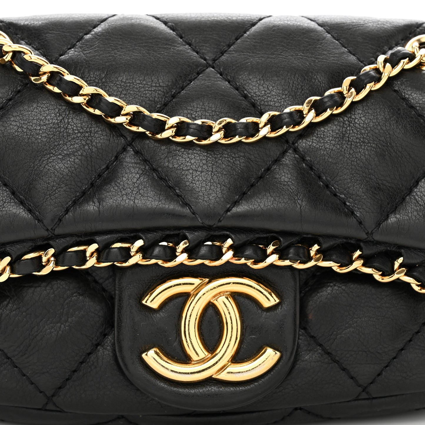 Calfskin Mini Chain Me Flap Black