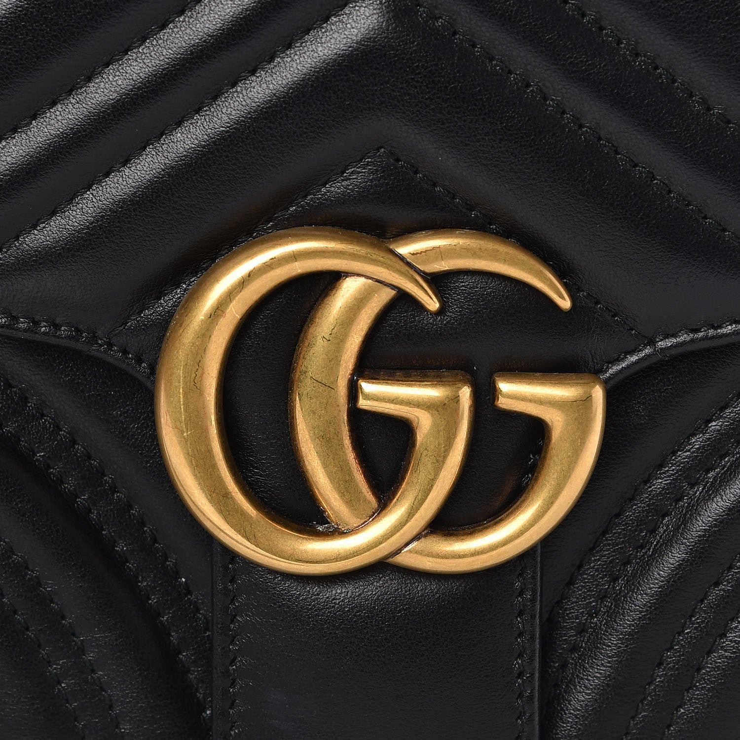 Gucci Calfskin Matelasse Sylvie Web Small GG Marmont Top Handle Shoulder Bag Black 8 of 9