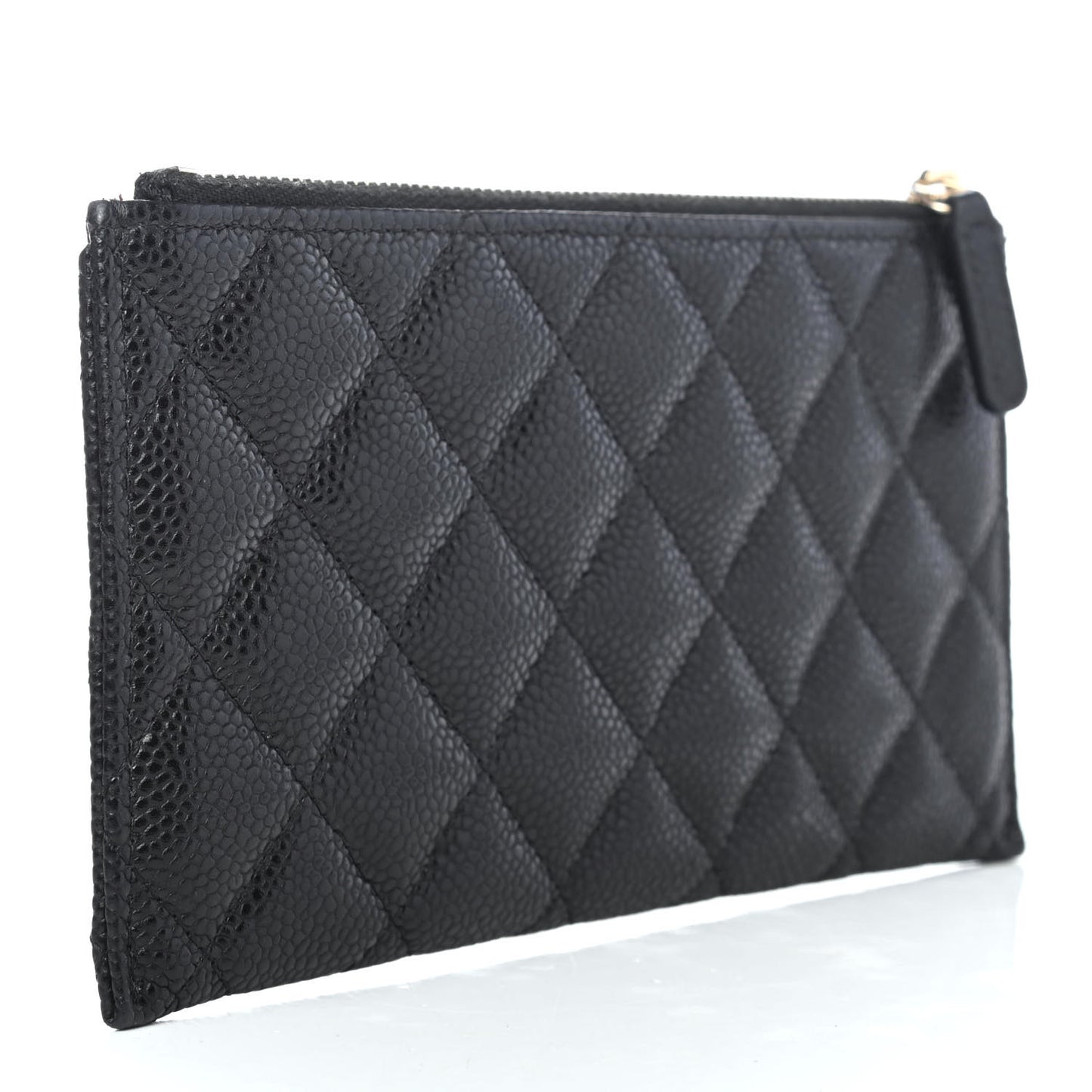 Caviar Quilted Classic Zip Pouch Black