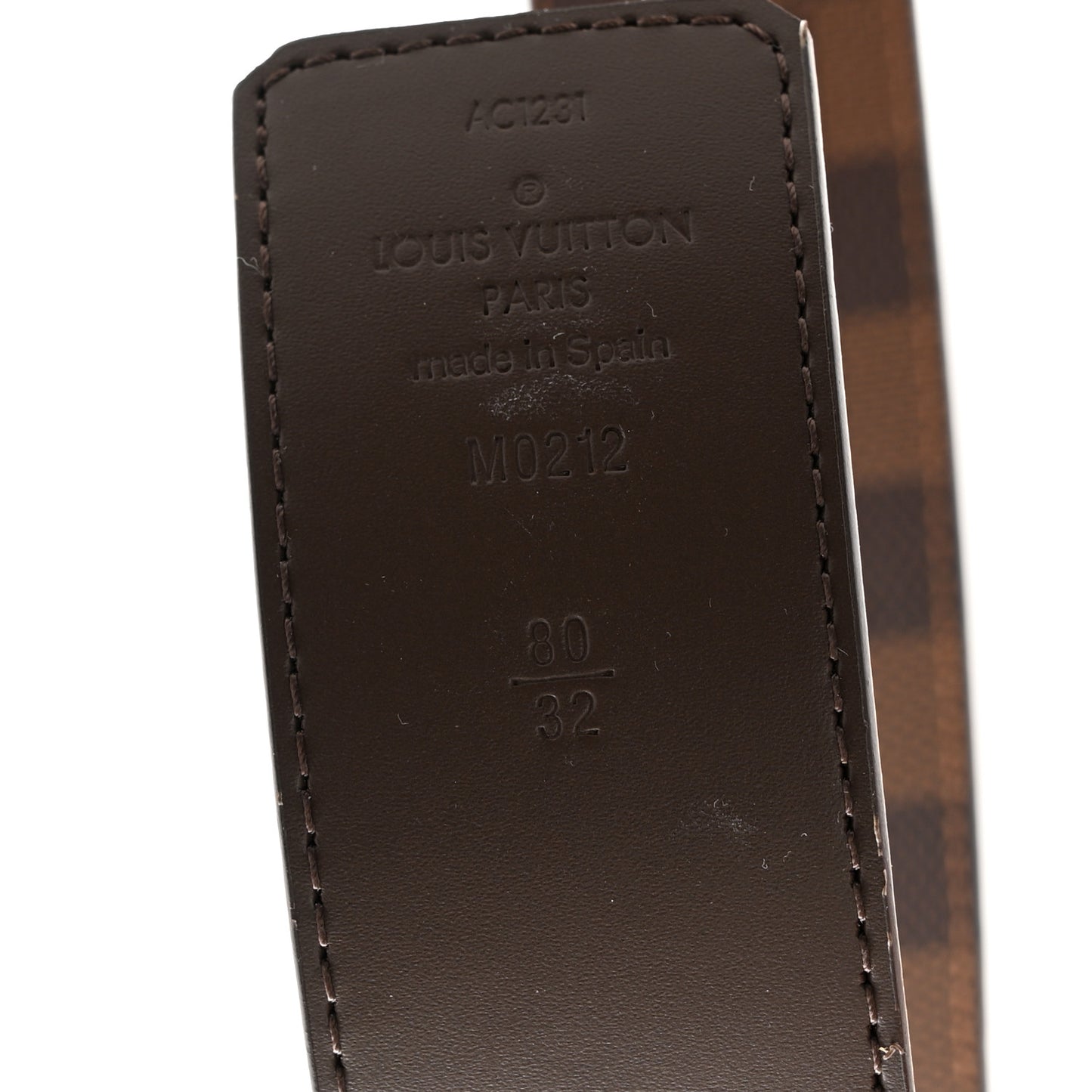 Damier Ebene 40mm LV Initiales Belt 80 32