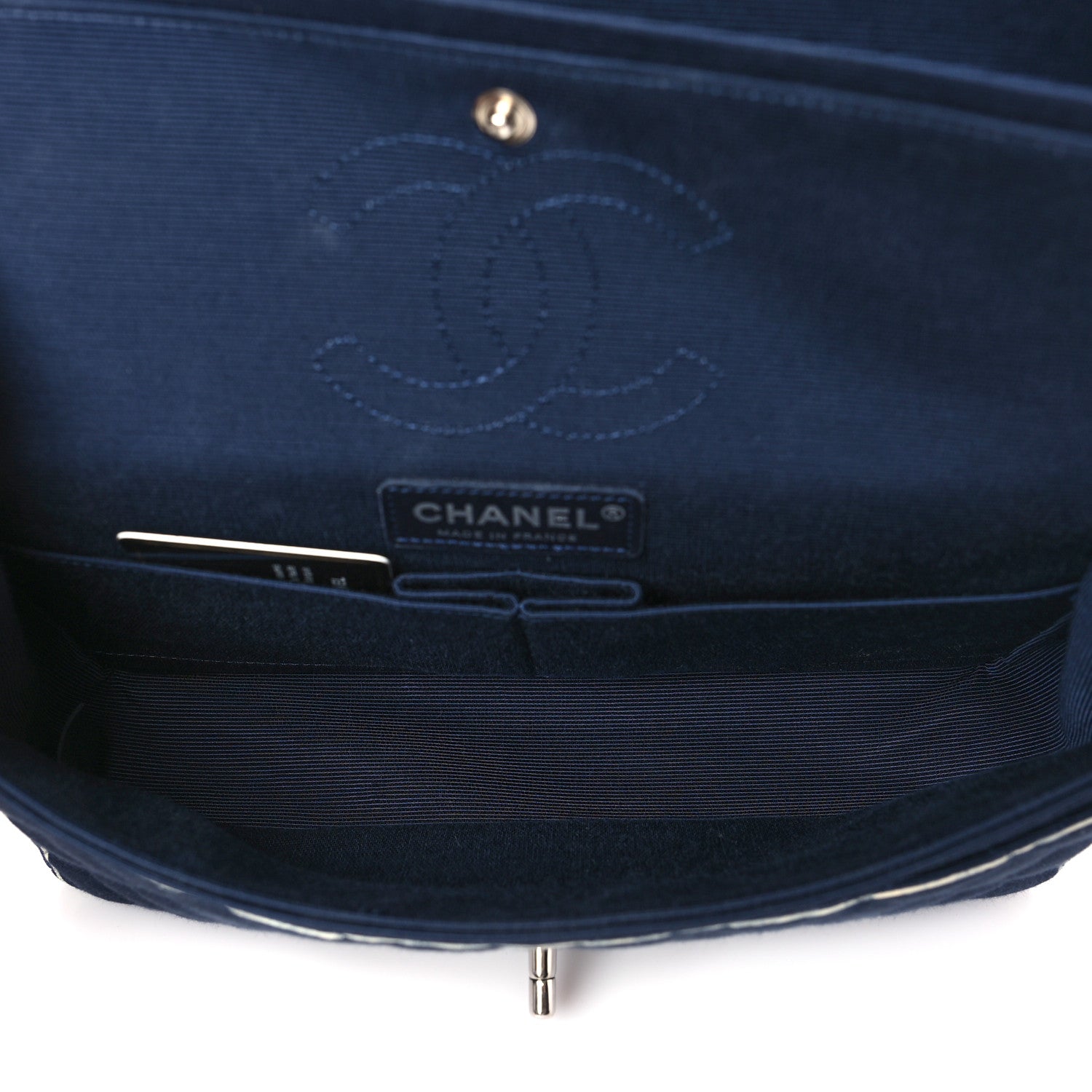 Chanel Grosgrain Quilted Medium Double Flap Navy 5 of 9