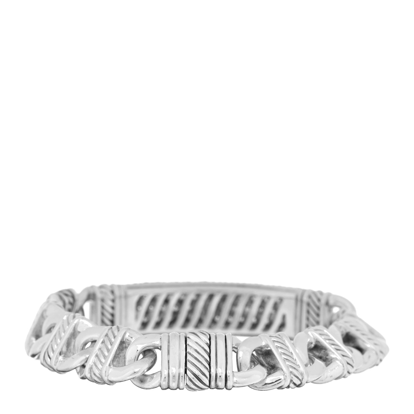 Sterling Silver Diamond Madison Pave ID Bracelet